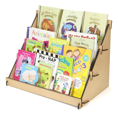 Biblioteca Chicos Niños Mueble Organizador Libros Montessori Color Marrón