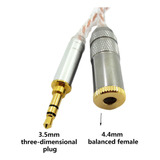 Cable De Audio Balanceado Macho De 2,5 Mm A 3,5 Mm Y 4,4 Mm