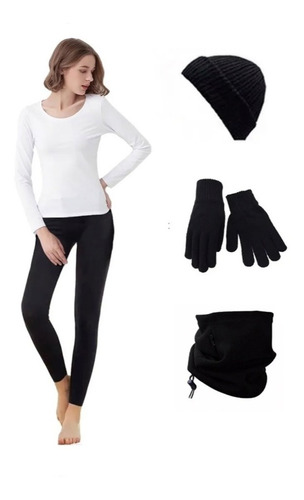 Combo X5 Ropa Termica Leggins Buso Buzo Bufanda Guantes Gorr