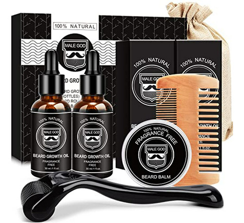 Kit De Crecimiento De Barba - Kit De Barba Con Aceite De Cre