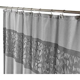 Cortina De Ducha De Tela Gris Decorativa Para Cuarto De Baño