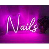 Letrero Led Neon Nails Uñas Spa Lashes Salon Boutique 