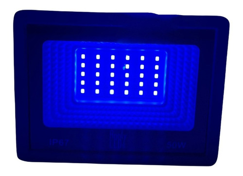 Refletor Holofote Luminária Led 50w Cor Azul Bivolt Smd