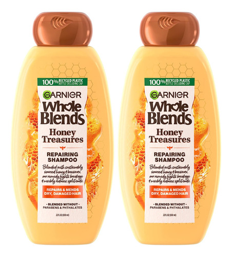 Garnier Mezclas Enteras Miel Champú Reparador, Paquete De 2