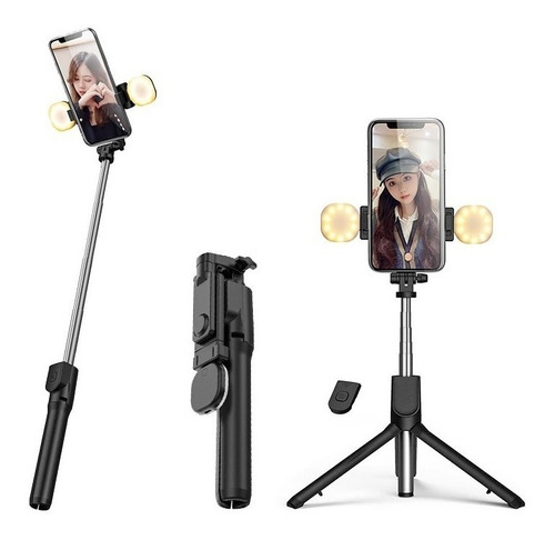 Palo Selfie Estabilizador Celular Bluetooth Gimbal Trípode Color Negro