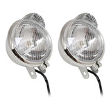 Par De Faros Auxiliares Motos Chopper Con Visera Nuevos!!