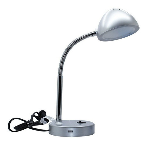 Velador De Mesa Led 3.5w Usb Luz Neutra Sica Plateado C