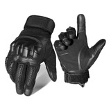 Guantes Cuero Motocicleta Táctico Protección Dedo Completo