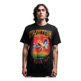 Camiseta Led Zeppelin Us Tour 75 Colored Rock Activity