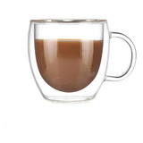 Pack 2 Tazas Doble Pared Vidrio 250ml Cafe Te Capuccino