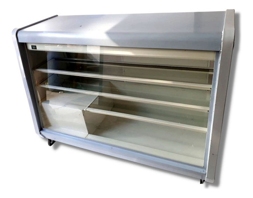 Vitrina Mesón Refrigerado Panorámico 2 Mt Int Acero Inox