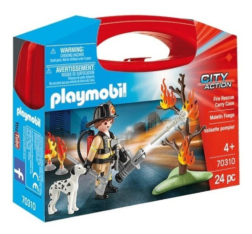 Playmobil Maletin Bombero Apaga Incendio City Action 70310