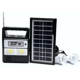 Kit Bateria Portátil Painel Solar 3 Lâmpadas Led Rádio Mp3