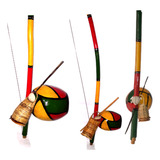 Trio De Berimbau Prof. Pintado 160cm Viola Médio E Gunga Old