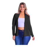 Cardigan Reto Plus Size Blazer Blusa Feminina Casaco Malha 