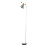 Lámpara De Piso Moderna Para Luz Led Decolamp S3018 Estructura Y Pantalla Metal Gris
