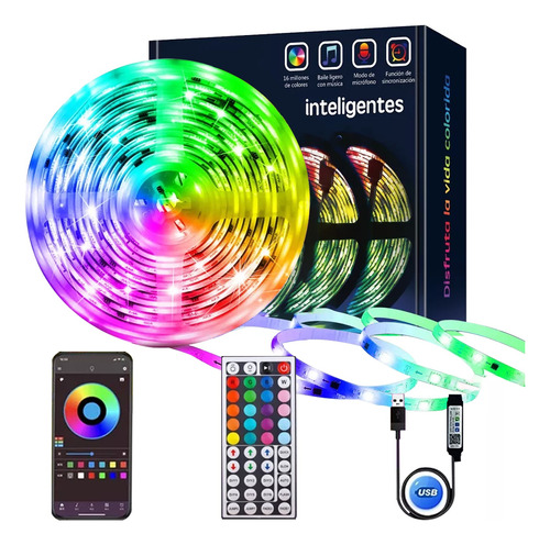 Tiras De Led 10m Luces Led Rgb 5050 Bluetooth Control App