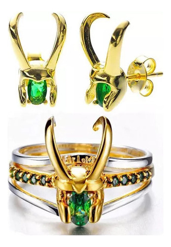 Joyería Loki Anillos Y Pendientes Marvel Tv Avengers