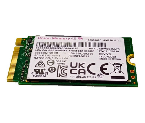 Disco Duro Ssd Union Memory M.2 Nvme Generacion 3 Pcie 128gb