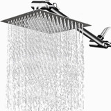 Regaderas Para Baño De Lluvia De Alta Presión Acero Inoxidable De 20cm Con 27cm Brazo De Ducha Ajustable