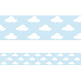 Faixa Decorativa Border Nuvem Azul Bebe 6 Mts De 10 Cm