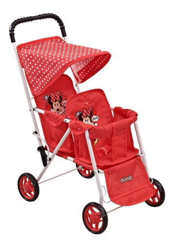 Coche Muñecas 2 Bebotes Mellizos Minnie Baby Shopping