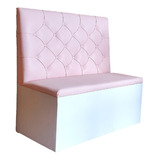 Poltrosa Sofa Booth 1,10cm Rosa E Braca Capitone Duplo Sku23