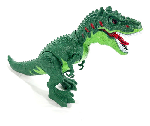Dinossauro Robô A Pilha Que Anda, Com Som E Luz 35cm T-rex