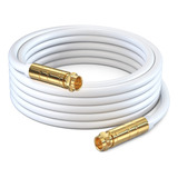 Cable Coaxial Rg6  Cable Coaxial Cuadruple, 12 Pies, Blanco