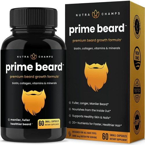 Vitaminas Crecimiento  Barba Para Hombres Nutrachamps