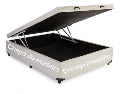 Cama Box Com Baú Casal Blindado ( Chapa De Madeira )