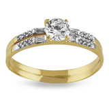 Set Anillo De Compromiso Amelie Joyas Oro 14k Con Zirconias 