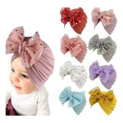 Turbante Para Bebe Moño, Recien Nacida, Niña, Gorritos, 8pzs | MercadoLibre