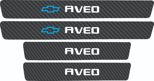 Sticker Vinil Estribos Automóvil Carbono 5d Chevrolet Aveo