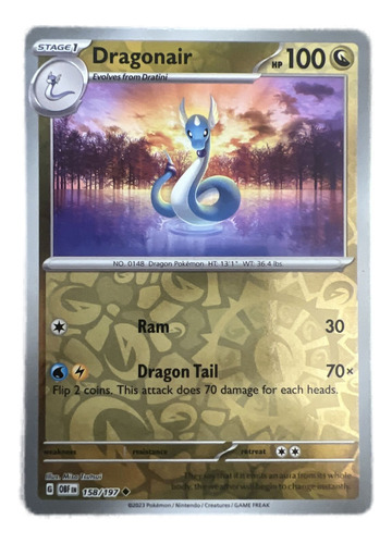 Pokémon Tcg Dragonair Obsidian Flames 158/197 Reverse Holo