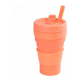 Vaso Silicona + Bombilla Plegable  Reutilizable 475ml Picnic