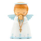 Figura Religiosa Mi Ángel Guardian Niño Color Azul