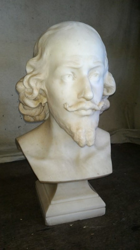 Estatua Busto Alabastro Shakespeare 65cm Montep_antigued