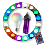 Lâmpada Led Colorida Rgb Controle Remoto 12w + Lâmpada Neon