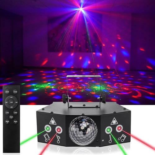 Laucnpty Dj Disco Ball Party Lights Con Dmx512 Y Activado Po