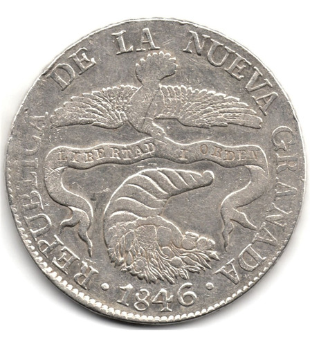 8 Reales 1846 Bogotá Nueva Granada Plata
