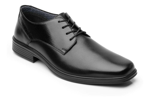 Zapato Derby Plain Toe Flexi Bali 406401 De Piel Negro Diseño Liso 28 Mx Para Adultos - Hombre