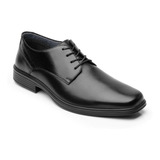 Zapato Derby Plain Toe Flexi Bali 406401 De Piel Negro Diseño Liso 28,5 Mx Para Adultos - Hombre