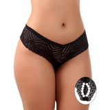 Calcinha Tailandesa Lingerie Renda Com Pérolas Tanga Sensual