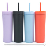 Vasos Skinny (paquete De 4) Vasos Acrílicos De Color P...