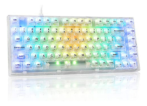 Teclado Mecánico Para Juegos 80% Transparente,  Iluminad