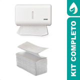 Kit Porta Papel Toalha Compacto + Papel Interfolha