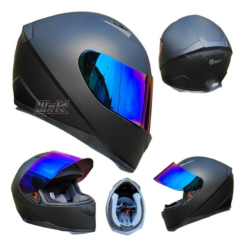 Cascos Para Moto Negro Mate Kov Cerrado Certificación Pulsar