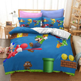 Juego De Cama Con Funda De Edredón Super Mario De 3 Piezas