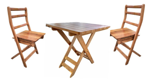 Set Sillas + Mesa Plegable Madera